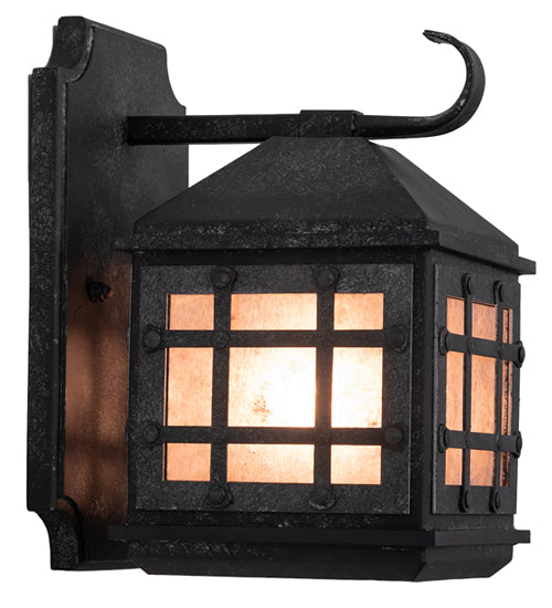 Meyda Lighting Dumas 6" Smoke Wall Sconce With Silver Mica Shade Glass