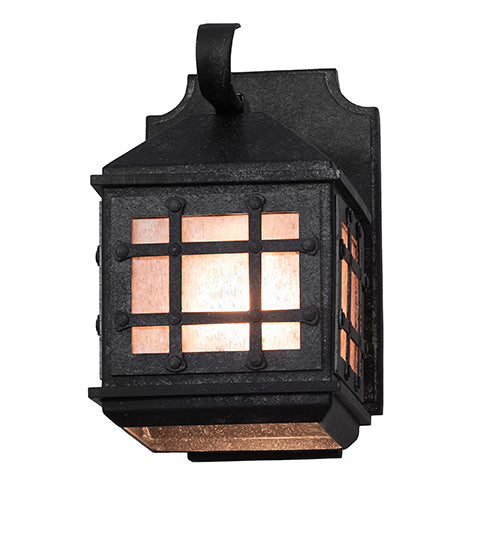 Meyda Lighting Dumas 6" Smoke Wall Sconce With Silver Mica Shade Glass