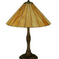 Meyda Lighting Duncan 27" Mahogany Bronze Table Lamp With Beige Shade Glass