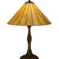 Meyda Lighting Duncan 27" Mahogany Bronze Table Lamp With Beige Shade Glass
