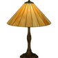 Meyda Lighting Duncan 27" Mahogany Bronze Table Lamp With Beige Shade Glass