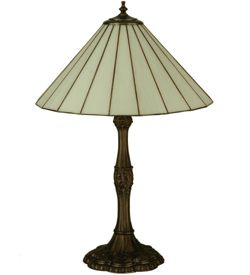 Meyda Lighting Duncan 27" Mahogany Bronze Table Lamp With White Shade Glass