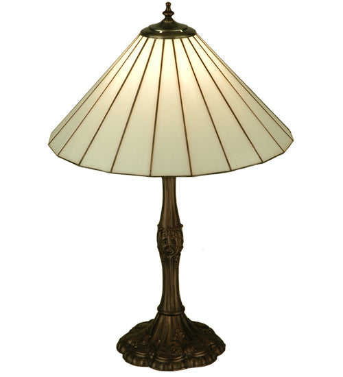 Meyda Lighting Duncan 27" Mahogany Bronze Table Lamp With White Shade Glass