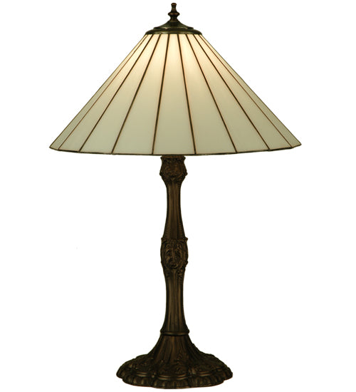 Meyda Lighting Duncan 27" Mahogany Bronze Table Lamp With White Shade Glass