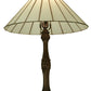 Meyda Lighting Duncan 27" Mahogany Bronze Table Lamp With White Shade Glass