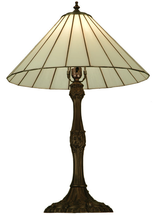 Meyda Lighting Duncan 27" Mahogany Bronze Table Lamp With White Shade Glass