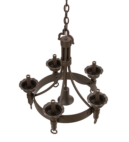 Meyda Lighting Durango 22" 6-Light Oil Rubbed Bronze Chandelier With Clear Shade Glass