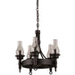 Meyda Lighting Durango 22" 6-Light Oil Rubbed Bronze Chandelier With Clear Shade Glass