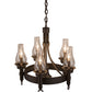 Meyda Lighting Durango 22" 6-Light Oil Rubbed Bronze Chandelier With Clear Shade Glass