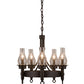 Meyda Lighting Durango 22" 6-Light Oil Rubbed Bronze Chandelier With Clear Shade Glass