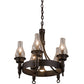 Meyda Lighting Durango 22" 6-Light Oil Rubbed Bronze Chandelier With Clear Shade Glass