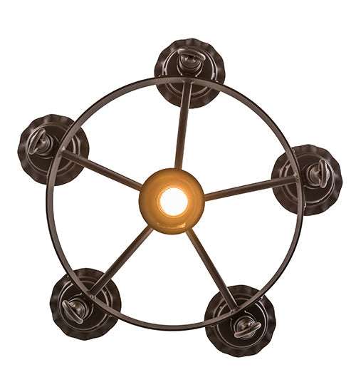 Meyda Lighting Durango 22" 6-Light Oil Rubbed Bronze Chandelier With Clear Shade Glass