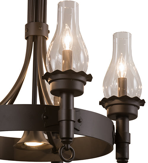 Meyda Lighting Durango 22" 6-Light Oil Rubbed Bronze Chandelier With Clear Shade Glass
