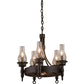 Meyda Lighting Durango 22" 6-Light Oil Rubbed Bronze Chandelier With Clear Shade Glass