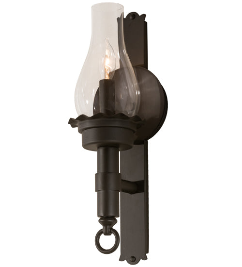 Meyda Lighting Durango 5" Oil Rubbed Bronze Wall Sconce With Clear Shade Glass