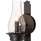 Meyda Lighting Durango 5" Wrought Iron Wall Sconce With Clear Shade Glass