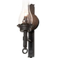 Meyda Lighting Durango 5" Wrought Iron Wall Sconce With Clear Shade Glass