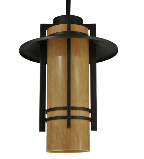Meyda Lighting Durrant 16" LED Timeless Bronze Pendant Light With Tawnyrock Idalight Shade Glass