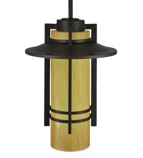Meyda Lighting Durrant 16" LED Timeless Bronze Pendant Light With Tawnyrock Idalight Shade Glass