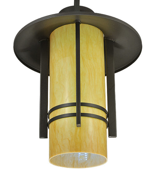 Meyda Lighting Durrant 16" LED Timeless Bronze Pendant Light With Tawnyrock Idalight Shade Glass