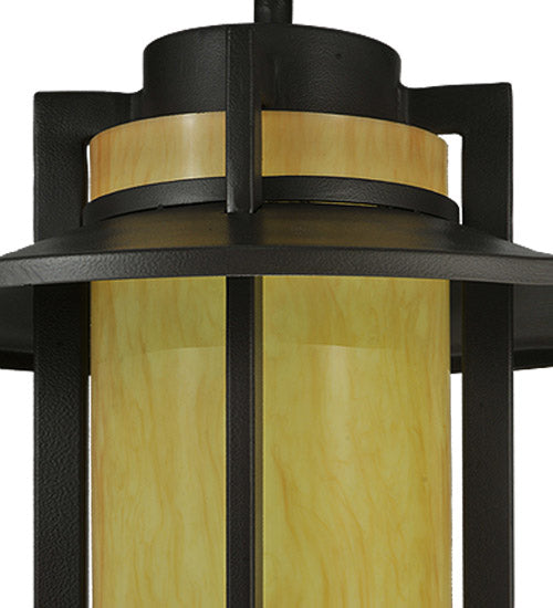 Meyda Lighting Durrant 16" LED Timeless Bronze Pendant Light With Tawnyrock Idalight Shade Glass