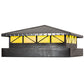 Meyda Lighting Durrant 34" LED Craftsman Brown Outdoor Pier Mount Light With Tawnyrock Idalight Shade