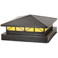 Meyda Lighting Durrant 34" LED Craftsman Brown Outdoor Pier Mount Light With Tawnyrock Idalight Shade