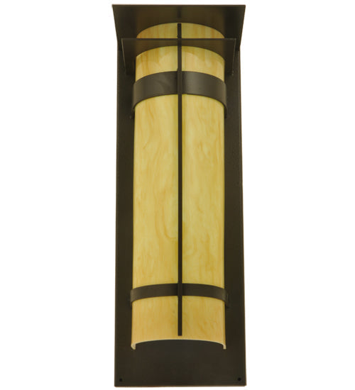 Meyda Lighting Durrant 8" LED Timeless Bronze Wall Sconce With Tawnyrock Idalight Shade Glass