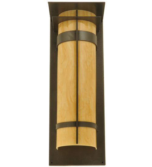 Meyda Lighting Durrant 8" LED Timeless Bronze Wall Sconce With Tawnyrock Idalight Shade Glass