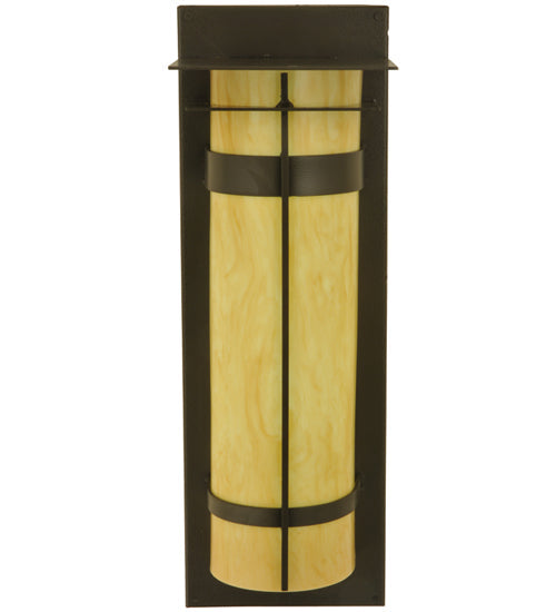 Meyda Lighting Durrant 8" LED Timeless Bronze Wall Sconce With Tawnyrock Idalight Shade Glass