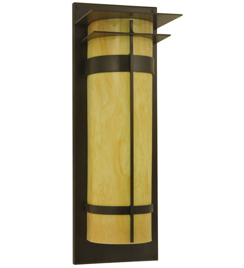 Meyda Lighting Durrant 8" LED Timeless Bronze Wall Sconce With Tawnyrock Idalight Shade Glass