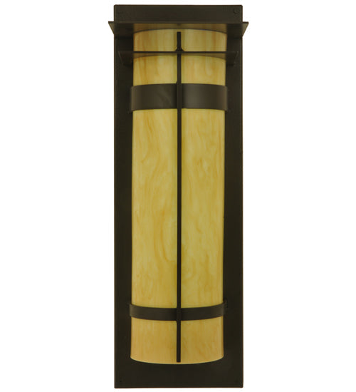 Meyda Lighting Durrant 8" LED Timeless Bronze Wall Sconce With Tawnyrock Idalight Shade Glass