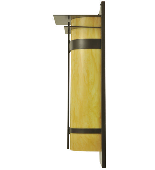 Meyda Lighting Durrant 8" LED Timeless Bronze Wall Sconce With Tawnyrock Idalight Shade Glass