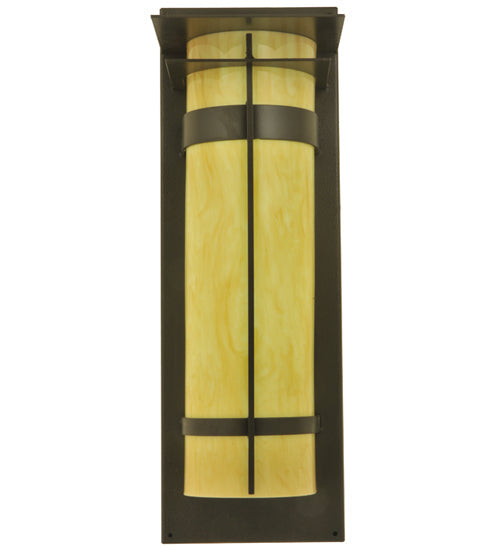 Meyda Lighting Durrant 8" LED Timeless Bronze Wall Sconce With Tawnyrock Idalight Shade Glass