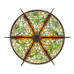 Meyda Lighting Dutchman's Pipe 36" 5-Light Cinnamon Coffee Metallic Inverted Pendant Light With Multi-Colored Stained Shade Glass