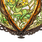 Meyda Lighting Dutchman's Pipe 36" 5-Light Cinnamon Coffee Metallic Inverted Pendant Light With Multi-Colored Stained Shade Glass