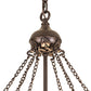 Meyda Lighting Dutchman's Pipe 36" 5-Light Cinnamon Coffee Metallic Inverted Pendant Light With Multi-Colored Stained Shade Glass
