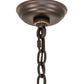 Meyda Lighting Dutchman's Pipe 36" 5-Light Cinnamon Coffee Metallic Inverted Pendant Light With Multi-Colored Stained Shade Glass