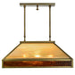 Meyda Lighting Duxbury 24" 3-Light Antique Brass Island Pendant Light With Rootbeer & Beige Iridescent Shade Glass