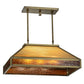 Meyda Lighting Duxbury 24" 3-Light Antique Brass Island Pendant Light With Rootbeer & Beige Iridescent Shade Glass