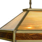 Meyda Lighting Duxbury 24" 3-Light Antique Brass Island Pendant Light With Rootbeer & Beige Iridescent Shade Glass