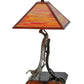 Meyda Lighting Eagle Claw 25" Antique Copper Kickstand Table Lamp With Sunset Orange Shade Glass