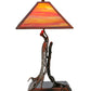 Meyda Lighting Eagle Claw 25" Antique Copper Kickstand Table Lamp With Sunset Orange Shade Glass