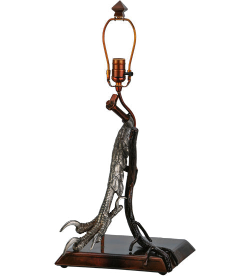 Meyda Lighting Eagle Claw 25" Antique Copper Kickstand Table Lamp With Sunset Orange Shade Glass