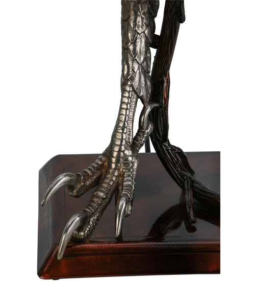 Meyda Lighting Eagle Claw 25" Antique Copper Kickstand Table Lamp With Sunset Orange Shade Glass