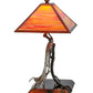 Meyda Lighting Eagle Claw 25" Antique Copper Kickstand Table Lamp With Sunset Orange Shade Glass