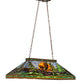 Meyda Lighting Eagle at Sunset 39" 3-Light Mahogany Bronze Island Pendant Light With Multi-Colored Shade Glass