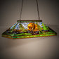 Meyda Lighting Eagle at Sunset 39" 3-Light Mahogany Bronze Island Pendant Light With Multi-Colored Shade Glass