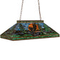 Meyda Lighting Eagle at Sunset 39" 3-Light Mahogany Bronze Island Pendant Light With Multi-Colored Shade Glass