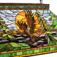 Meyda Lighting Eagle at Sunset 39" 3-Light Mahogany Bronze Island Pendant Light With Multi-Colored Shade Glass